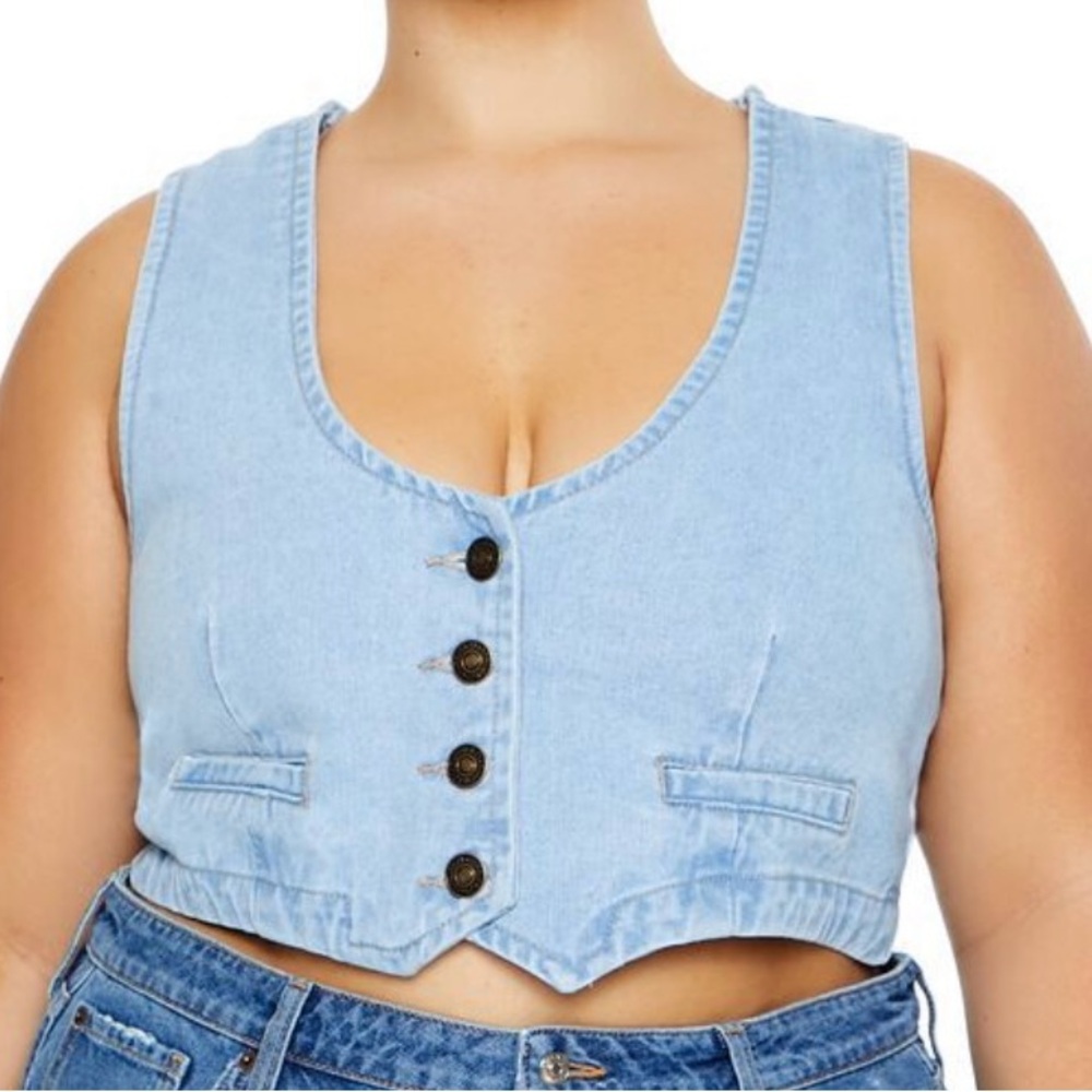 Forever 21 Denim Crop vest